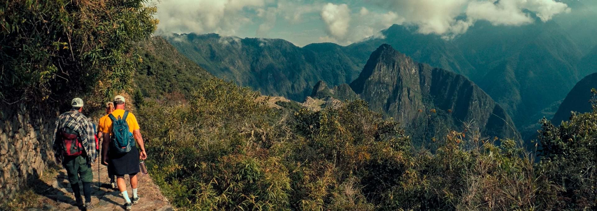 Panoramic morning view of the Machu Picchu Inca citadel and Huayna Picchu, Cusco, Peru