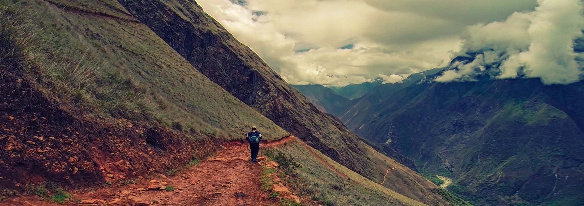 Mighty Apurímac river canyon and remote mountain ridges leading to Choquequirao lost Incan citadel (3,050m)