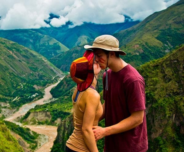 Inca Jungle Trek to Machu Picchu: Biking, Rafting & Hiking (4 Days) - View 1 | Daspe Travel Hikers traversing tropical cloud forest trails on the Inca Jungle route to Santa Teresa