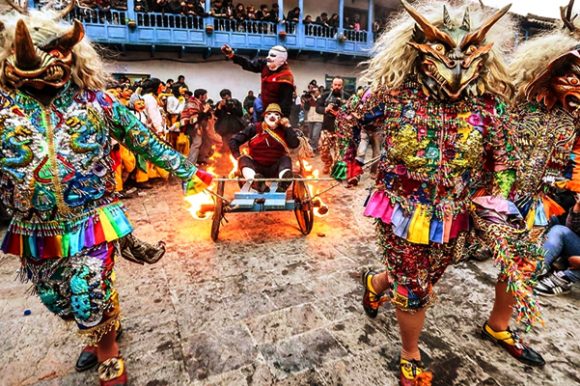 Saqra characters in Paucartambo St. carmen festival